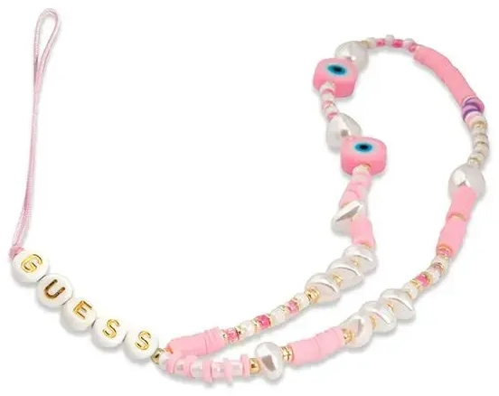 Guess Phone Strap Beads Shell Pink