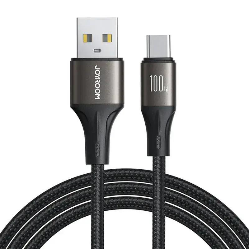 Joyroom SA25-AC6 duomenų perdavimo ir įkrovimo laidas | USB-A į USB-C | 100W | 1.2m | juodas