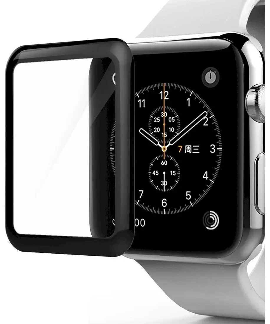 Fusion Full Glue 5D Tempered Glass Full Coveraged with Frame Apple Watch 3 38 mm Black
