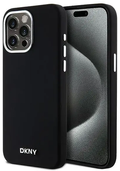 DKNY DKHMP14XSMCHLK iPhone 14 Pro Max 6.7" czarny|black hardcase Liquid Silicone Small Metal Logo MagSafe