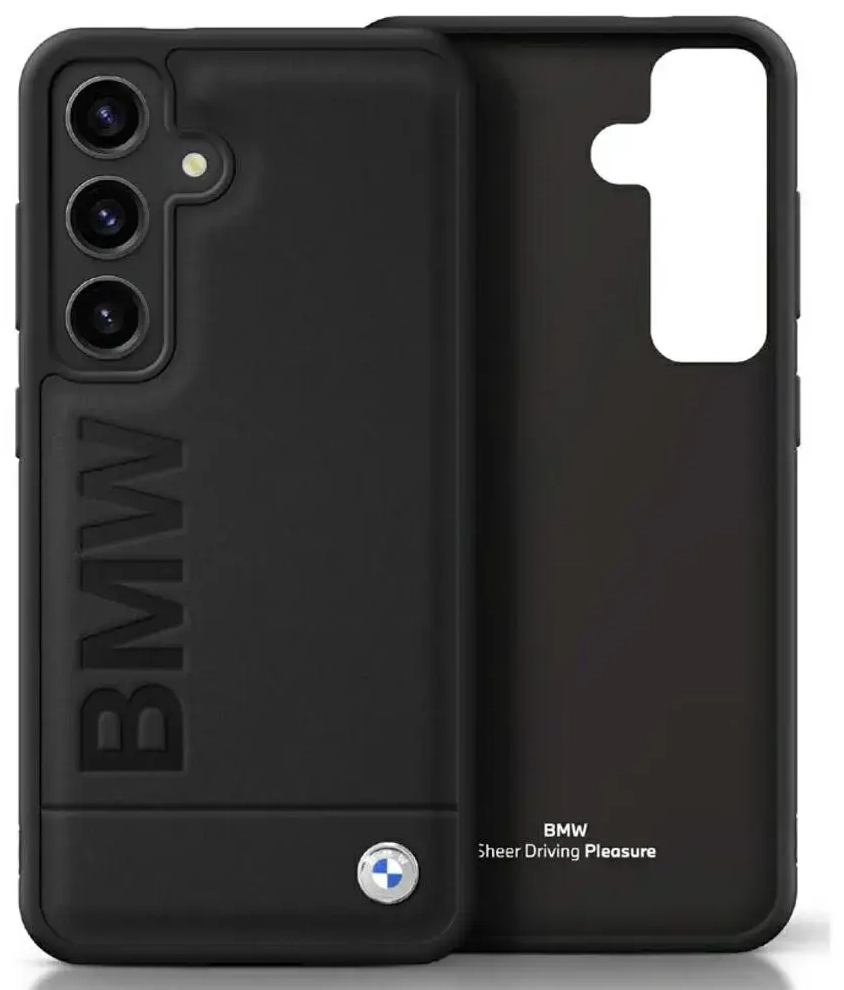 Etui BMW Leather Big Wordmark do Samsung  Galaxy S25 czarny