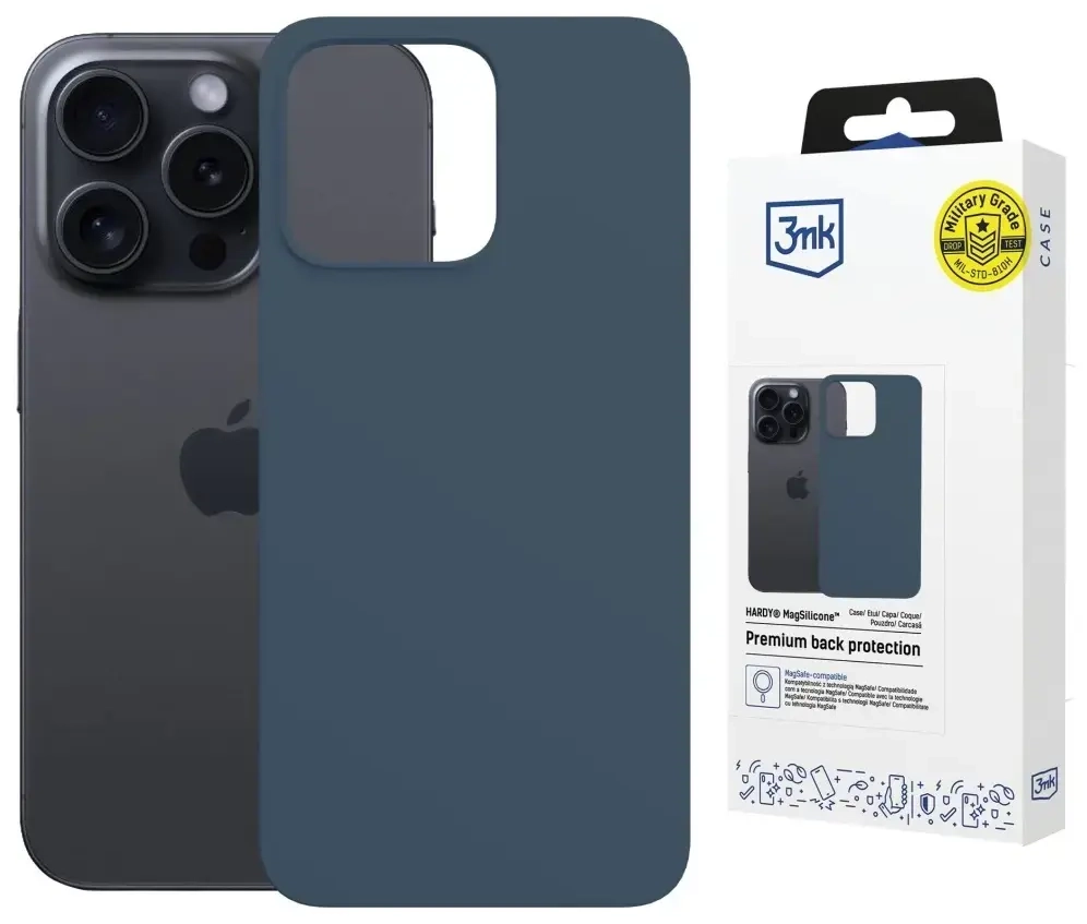 3MK Hardy MagSilicone Case for Apple iPhone 15 Pro Blue