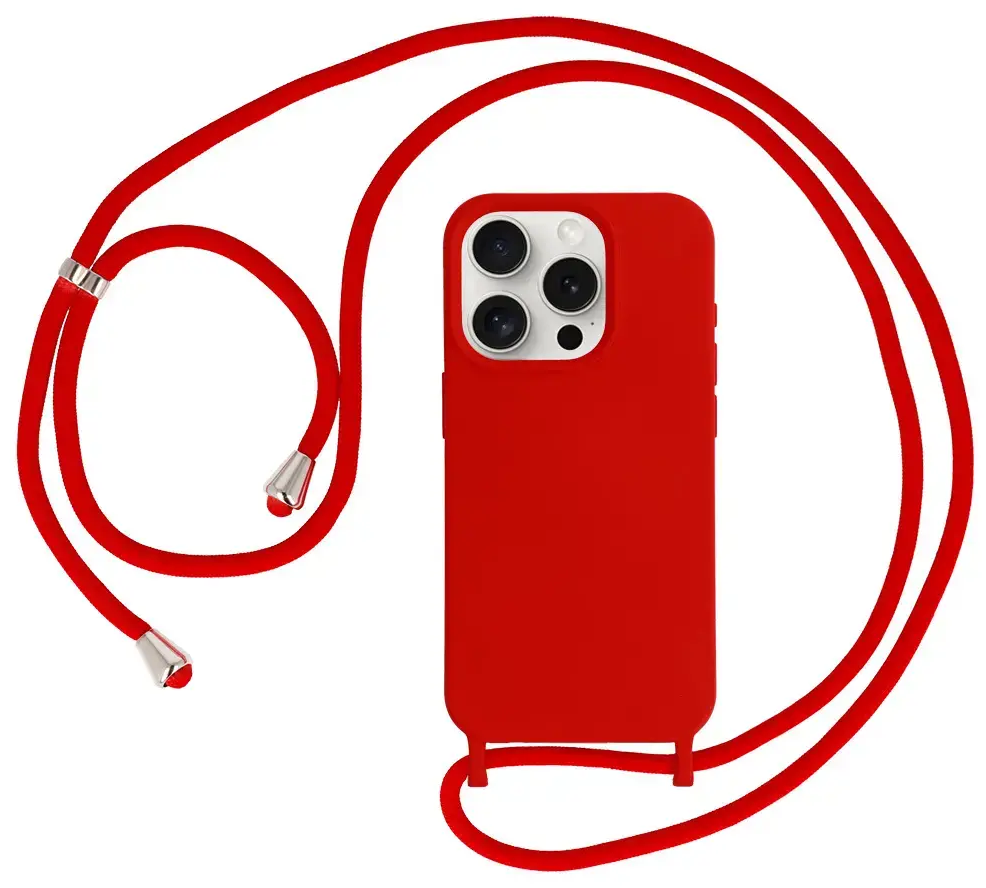 Strap Silicone чехол для телефона iPhone 15 Plus красный