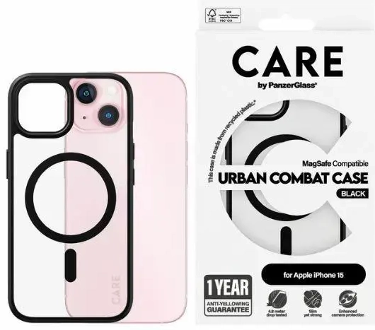 CARE by PanzerGlass Urban Combat Case iPhone 15 6,1" MagSafe czarny|black 1425