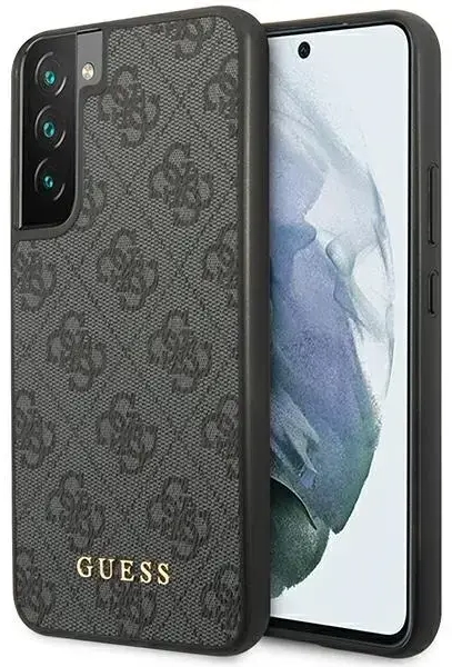 Guess GUHCS23SG4GFGR S23 S911 szary|grey hardcase 4G Metal Gold Logo