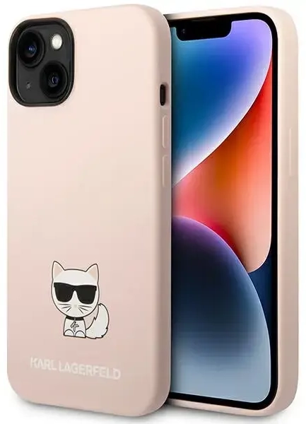 Karl Lagerfeld Liquid Silicone Choupette Case for iPhone 14 Plus Pink