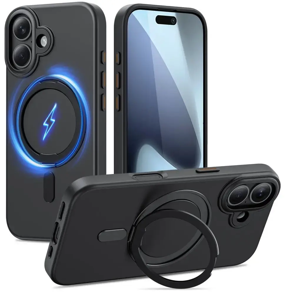 TECH-PROTECT MAGRING MAGSAFE phone case with MagSafe support for iPhone 17 black