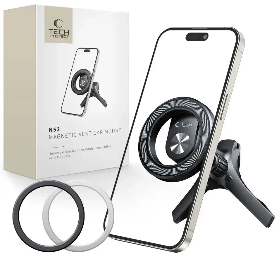 TECH-PROTECT N53 MAGNETIC MAGSAFE STABLE VENT CAR MOUNT BLACK