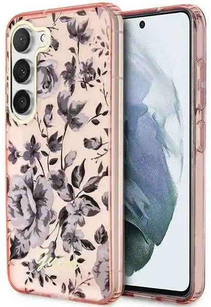 Guess GUHCS23MHCFWSP S23+ S916 różowy|pink hardcase Flower Collection