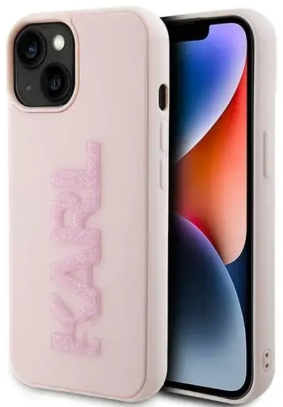 Karl Lagerfeld KLHCP15M3DMBKCP iPhone 15 Plus | 14 Plus 6.7" różowy|pink hardcase 3D Rubber Glitter Logo