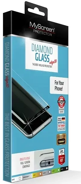MS Diamond Glass Edge 3D apsauginis stiklas telefonui iPhone 7 | iPhone 8 | iPhone SE 2021 | iPhone SE 2022 baltas