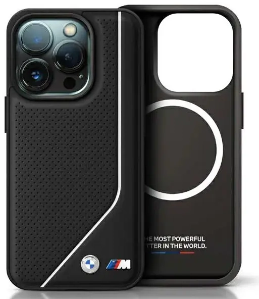 BMW BMHMP16L23PUCPK iPhone 16 Pro 6.3" czarny|black hardcase M Perforated Twisted Line MagSafe