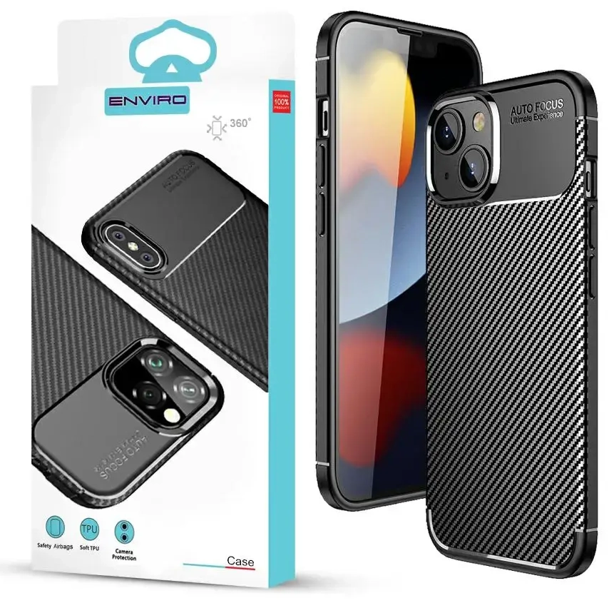 Enviro Carbon case silikona aizsargapvalks Samsung S928 Galaxy S24 Ultra melns