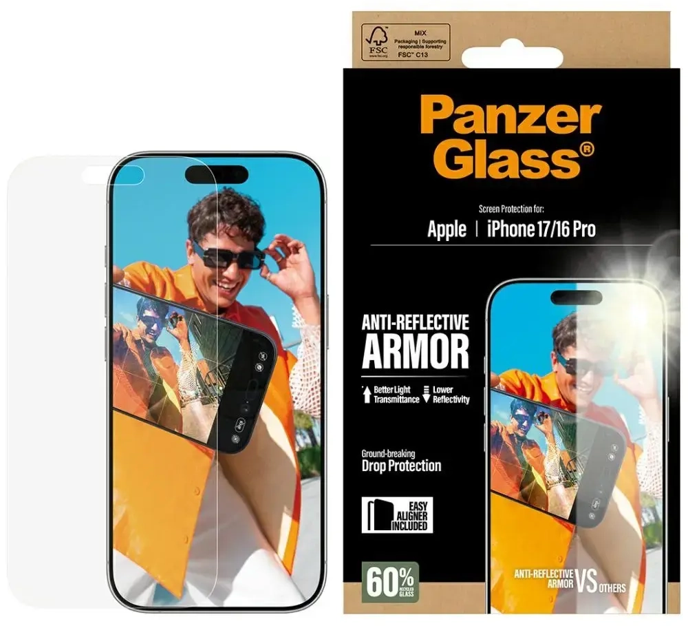 PanzerGlass Armor Anti-Reflective Tempered Glass for iPhone 17 | 16 Pro