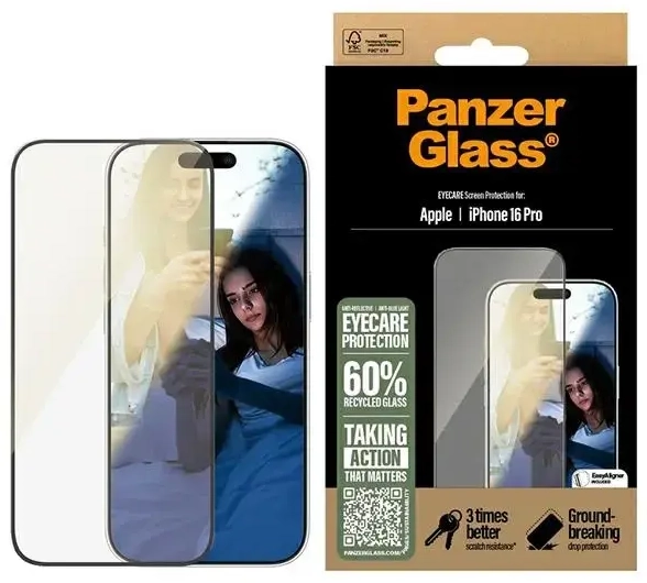 PanzerGlass EyeCare Screen Protector iPhone 16 Pro 6.3" Ultra-Wide Fit 2866