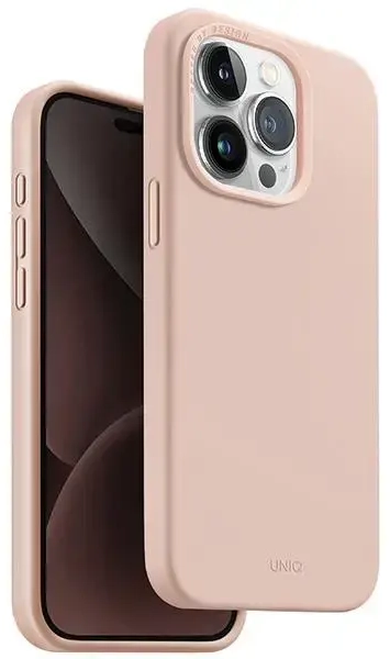 UNIQ etui Lino Hue iPhone 15 Pro 6.1" Magclick Charging różowy|blush pink
