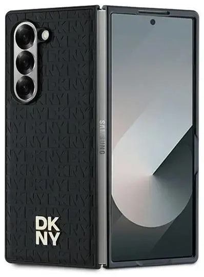 DKNY Repeat Pattern Stack Logo Case for Samsung Galaxy Z Fold6 - Black