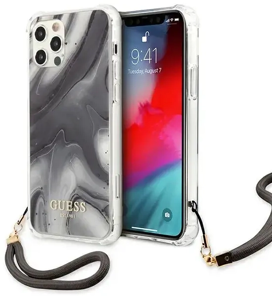 Guess GUHCP12LKSMAGR iPhone 12 Pro Max 6,7" szary|grey hardcase Marble Collection