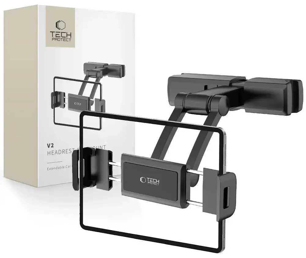 TECH-PROTECT V2 STRETCHABLE HEADREST CAR MOUNT BLACK