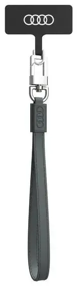 Audi uniwersalna smycz do telefonu 28cm 10mm Leather szary|gray AU-HSLSL-GT|D1-GY