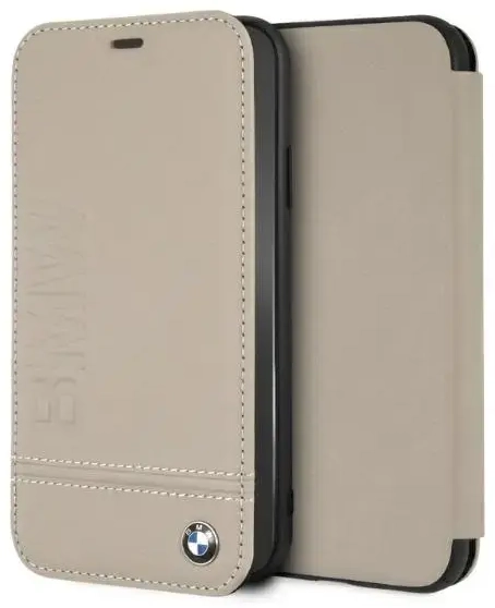 BMW BMFLBKI61LLST iPhone Xr book beżowy|taupe Logo Imprint