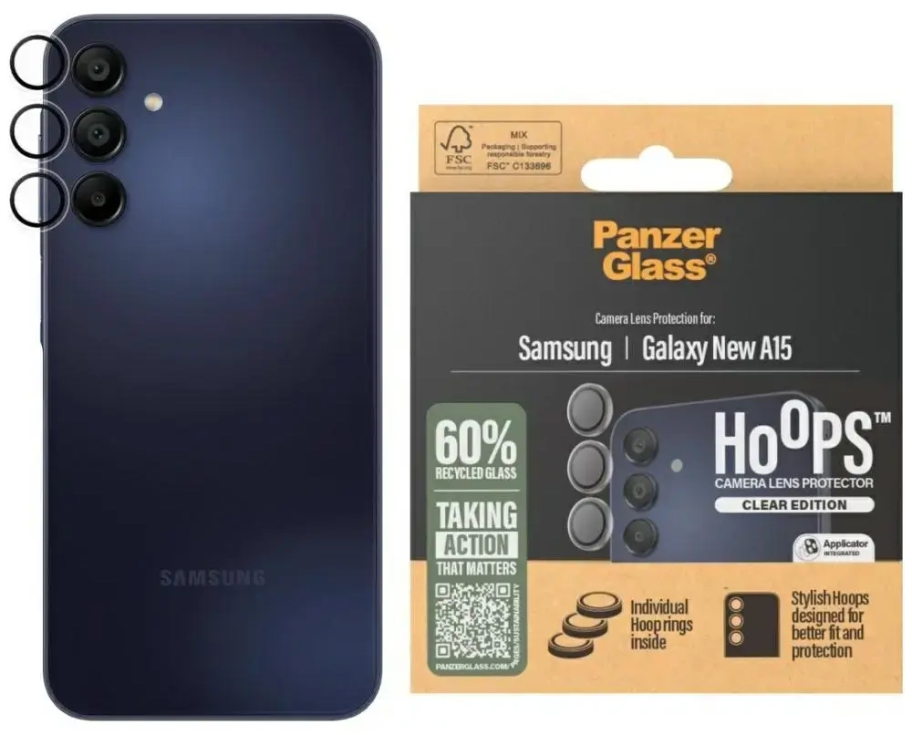 Szkło hartowane na obiektyw PanzerGlass   Hoops Lens Protector do Samsung Galaxy A16 | A16 5G przezroczysty