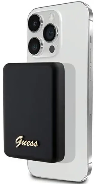Guess GUPBM5ALGSGK Metal Script Logo external battery (powerbank) | 5000 mAh | 15W | MagSafe | black