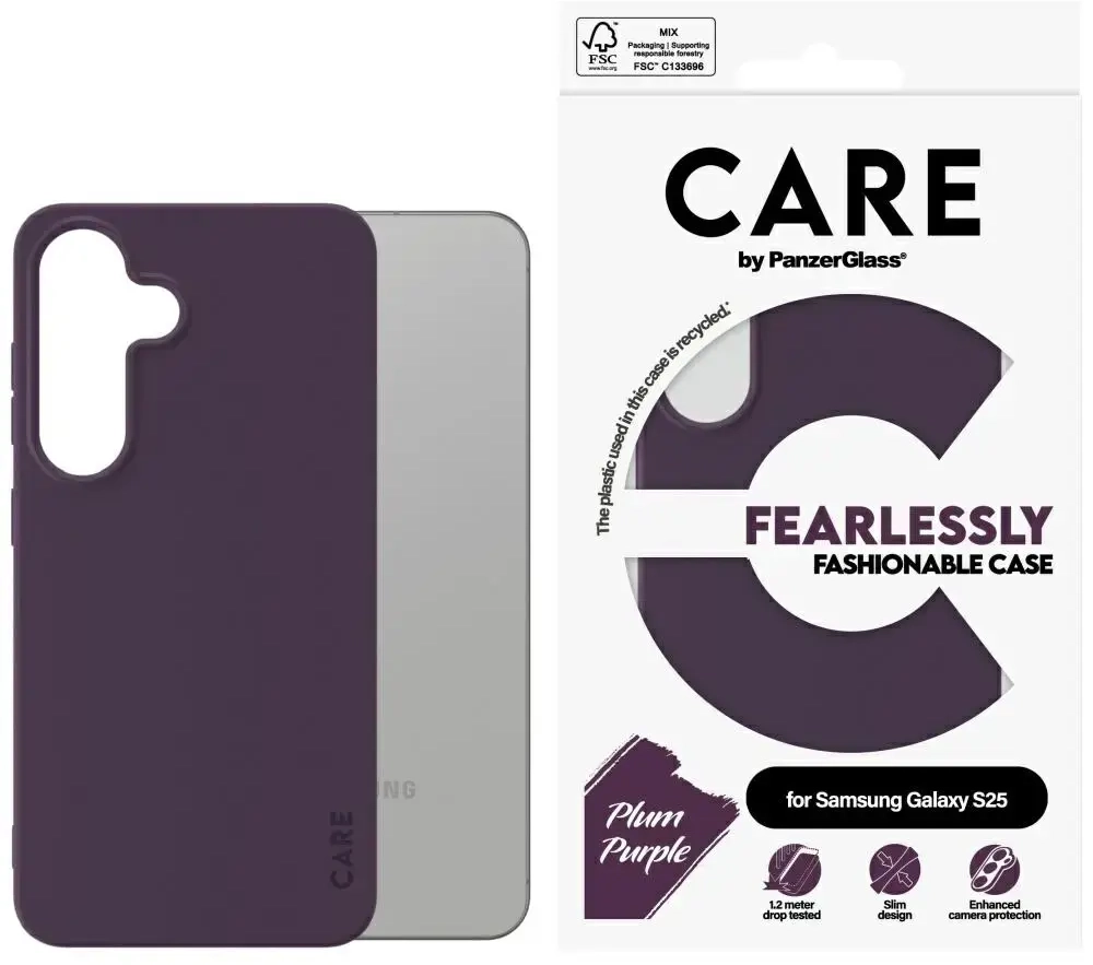 Etui CARE by PanzerGlass Fashion do       Samsung Galaxy S25 fioletowy