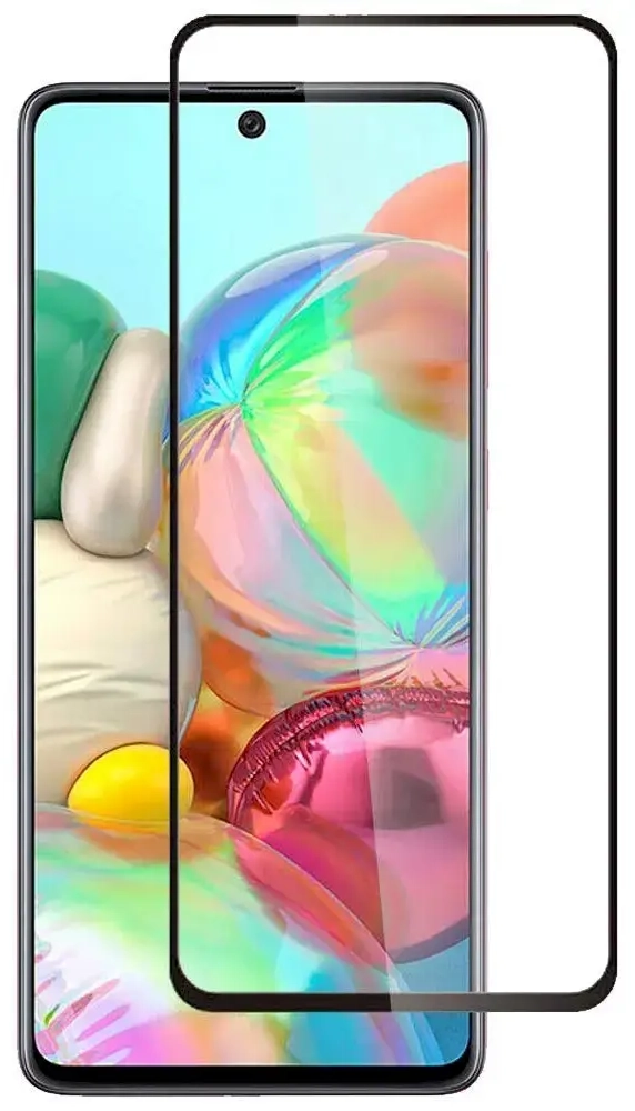 GoodBuy 9D pilnam ekrānam ar rāmi aizsargstikls telefonam Samsung Galaxy A71 melns