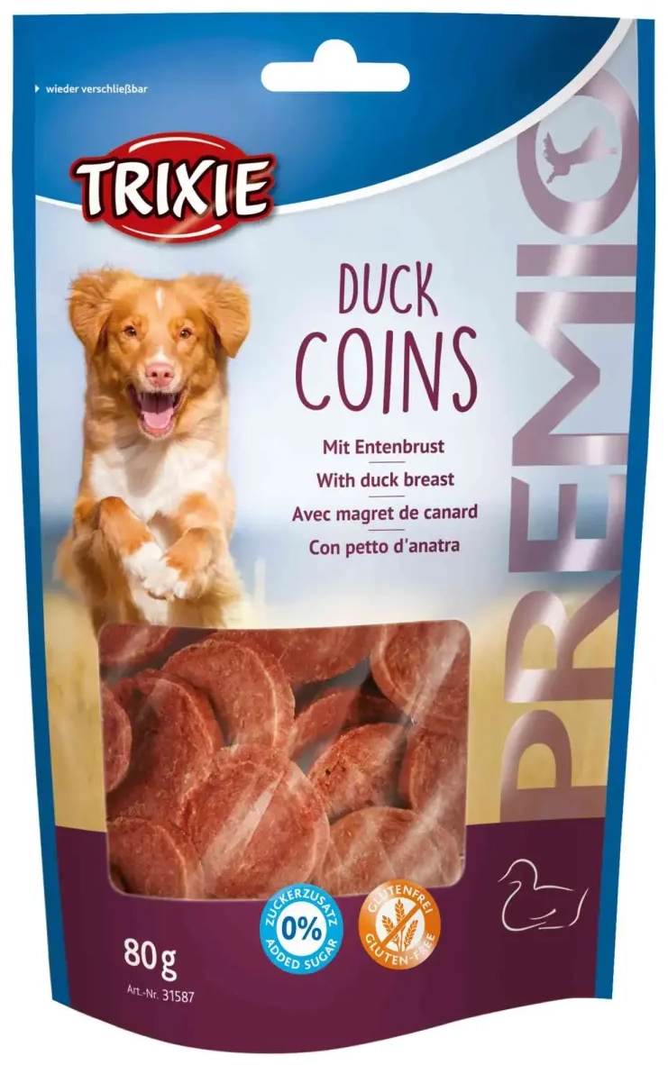 Treats for dogs : Trixie Premio Duck Coins, 80 g.