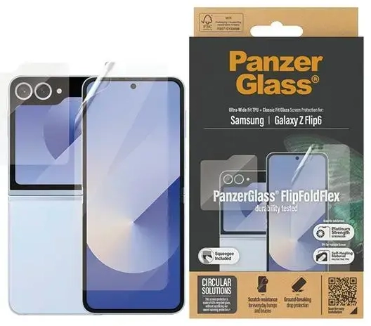 PanzerGlass komplekt 2in1 Sam Z Flip6 F741 ekraanikaitse Ultra Wide-Fit + TPU Classic Fit 7370