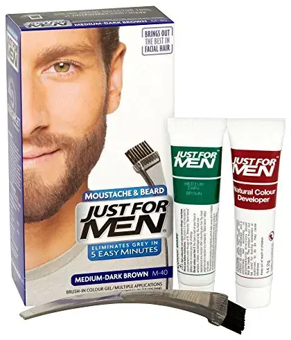Just for Men Brush-in Facial Hair Colour Medium-Dark Brown in Clear