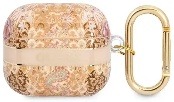 Guess  GUA3HHFLD AirPods 3 cover złoty|gold Paisley Strap Collection