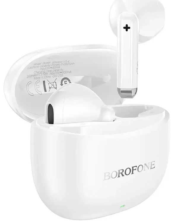Borofone TWS Bluetooth ausinės BW88 Deep Rhyme baltos