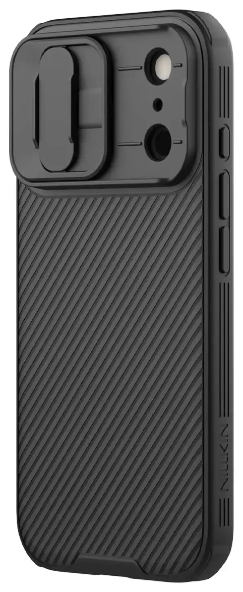 Nillkin CamShield PRO maciņš telefonam iPhone 17 Pro melns (ar kameras aizsargu)
