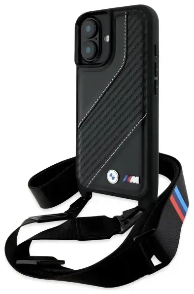 BMW BMHCP16S23PSCCK iPhone 16 6.1"        czarny|black hardcase M Edition Carbon Stripe & Strap