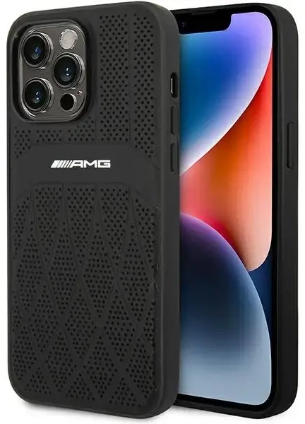 AMG AMHMP14XOSDBK iPhone 14 Pro Max 6,7" czarny|black hardcase Leather Curved Lines MagSafe