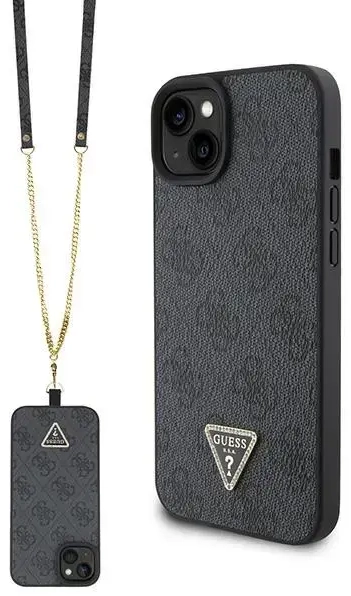 Guess GUHCP15MP4TDSCPK iPhone 15 Plus | 14 Plus 6.7" czarny|black hardcase Crossbody 4G Metal Logo