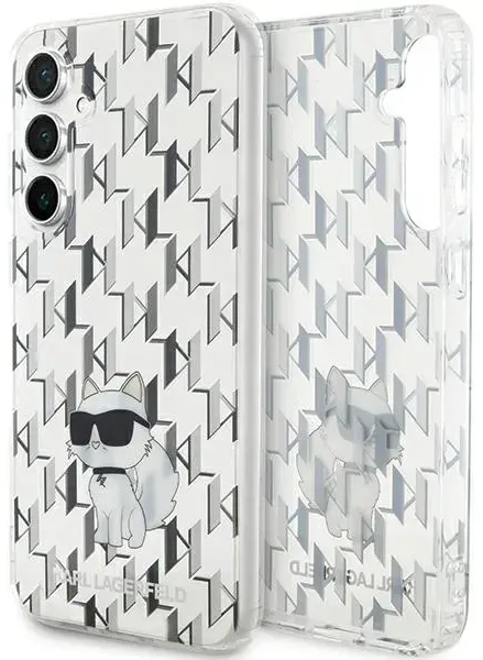 Karl Lagerfeld KLHCS23FEHNCMKLT Samsung S23 FE S711 caurspīdīgs cietais maciņš Monogram Choupette