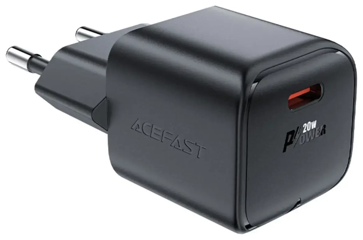 Acefast A73 tīkla lādētājs | 20W | PD, GaN | USB-C | melns