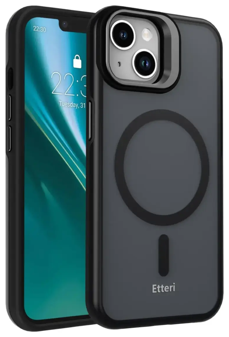 Etteri Morning Fog phone case with MagSafe support for iPhone 13 black
