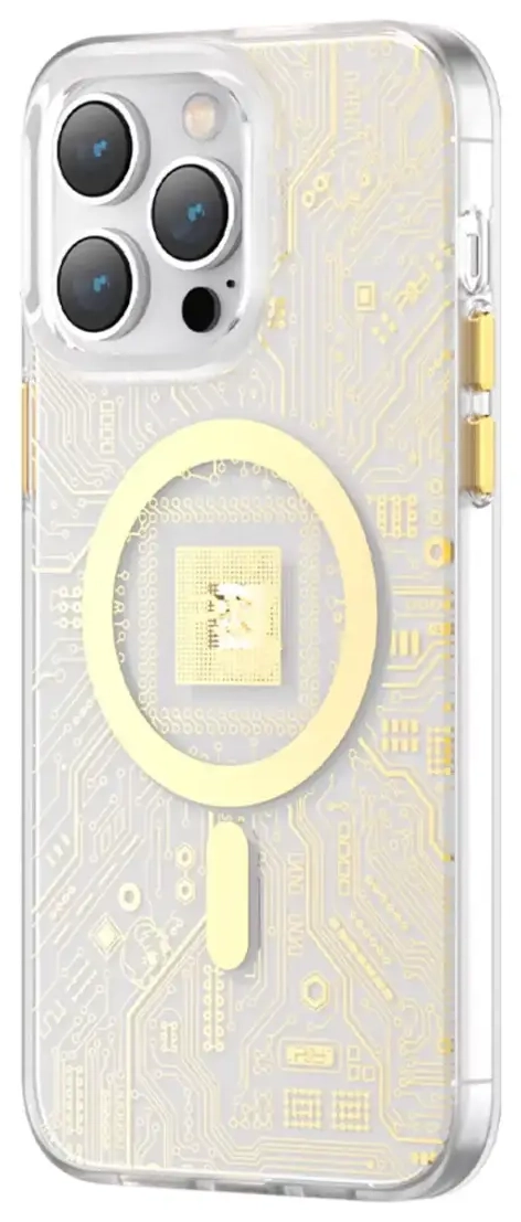 Kingxbar PQY Geek Series magnetic case for iPhone 14 Pro MagSafe gold