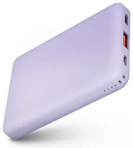UNIQ Fuele mini ārējais akumulators (powerbank) | 8000 mAh | 18W | USB-C, Micro USB, USB-A | lavandas krāsā