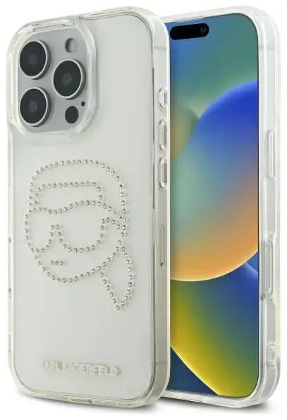 Karl Lagerfeld KLHCP16XHKHDCELT iPhone    16 Pro Max 6.9" przezroczysty|transparent hardcase IML Rhinestones Karl Head