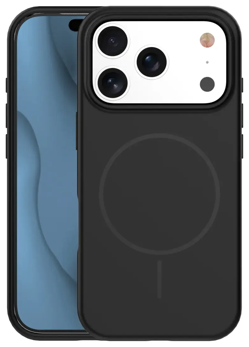 Silicone Thin phone case with MagSafe support for iPhone 17 Pro Max black