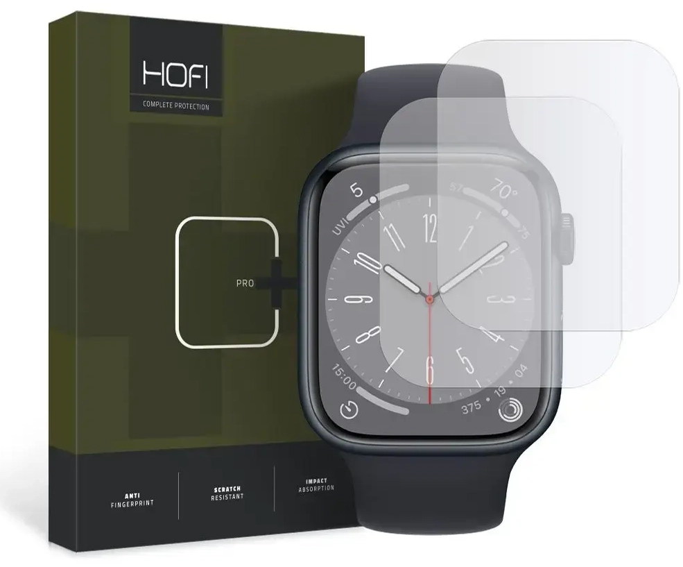 ГИДРОГЕЛЕВАЯ ПЛЕНКА HOFI HYDROFLEX PRO+ 2-PACK ДЛЯ APPLE WATCH 4 | 5 | 6 | 7 | 8 | 9 | SE (44 | 45 ММ) ПРОЗРАЧНАЯ