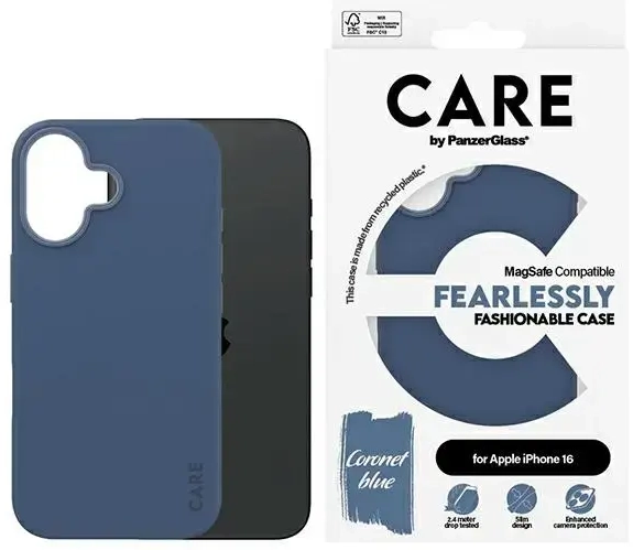 CARE by PanzerGlass Fashion Case iPhone 16 6.1" niebieski|blue MagSafe 1381