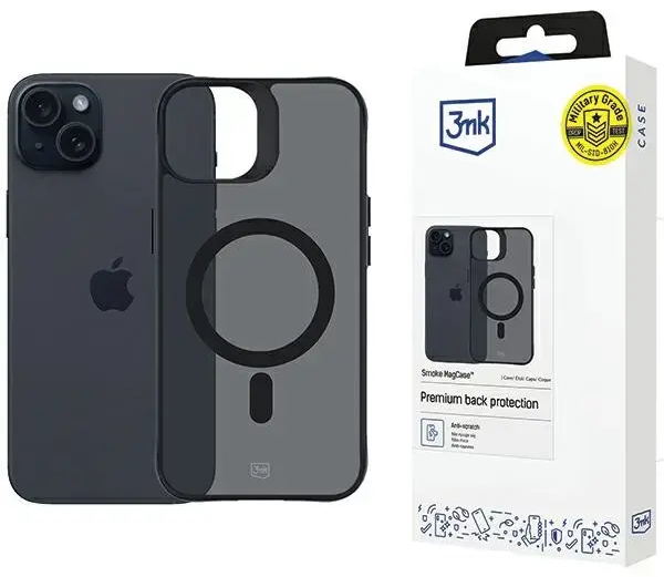 3MK Smoke MagCase maciņš ar MagSafe atbalstu telefonam iPhone 15 pelēks