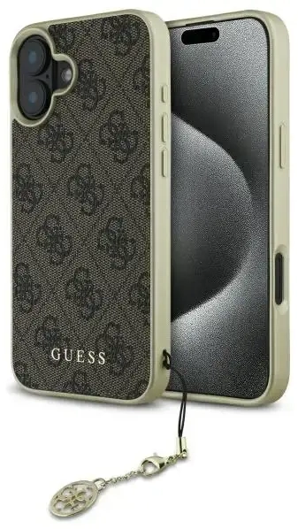 Guess GUHCP16MGF4GBR iPhone 16 Plus 6.7"  brązowy|brown hardcase 4G Charms Collection