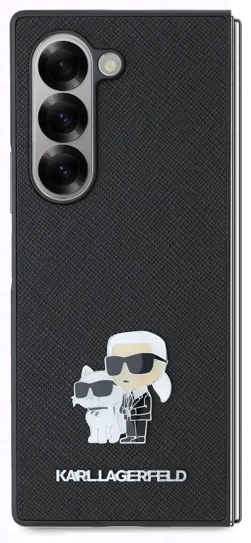 Karl Lagerfeld PU Saffiano Karl and Choupette Case for Samsung Galaxy Z Fold 6 Black